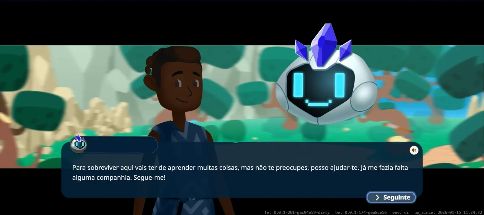 Diálogo de onboarding com o NPC